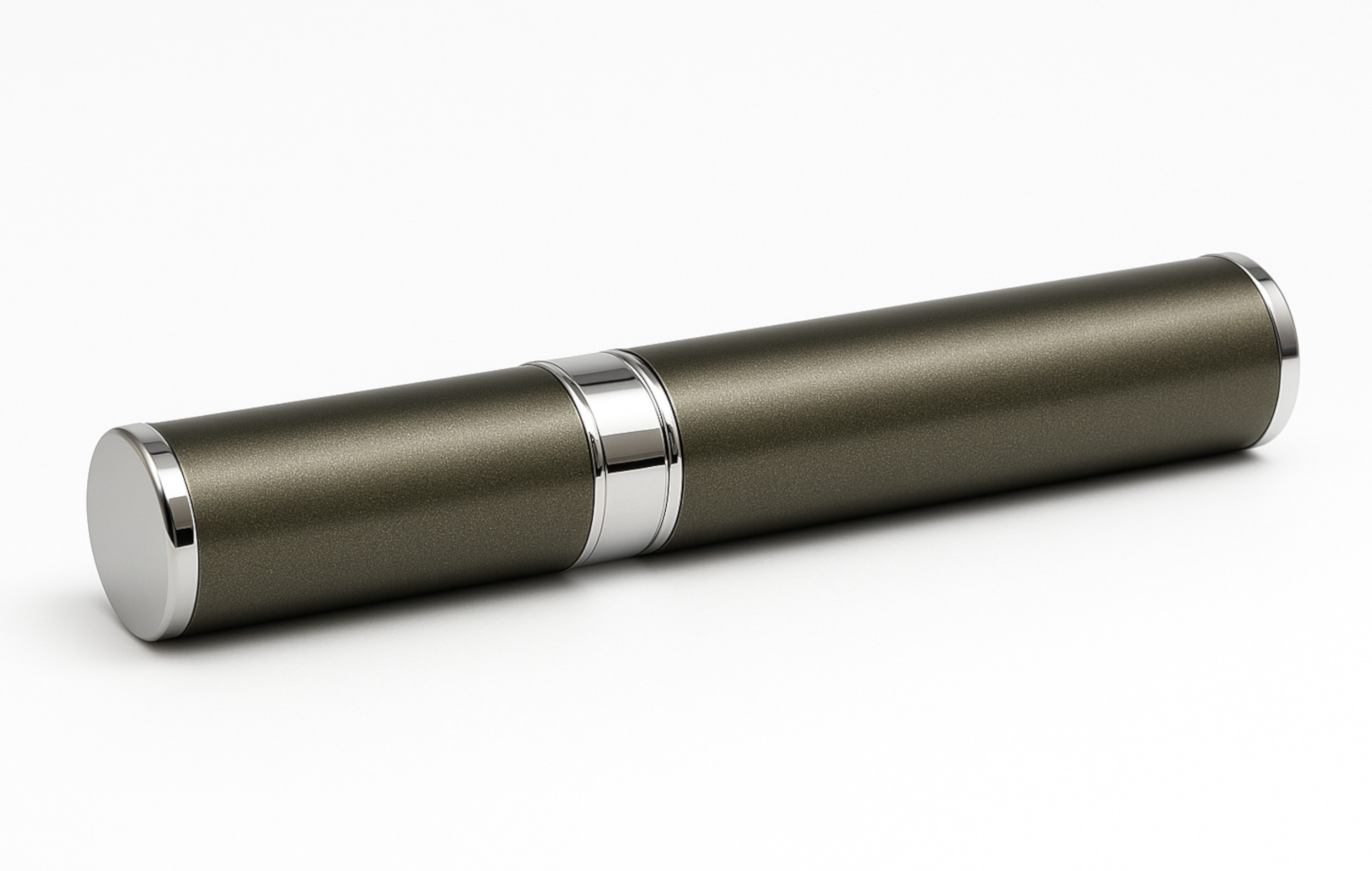 Telescopic Cigar Case Tube, Metal, Antracite Silver